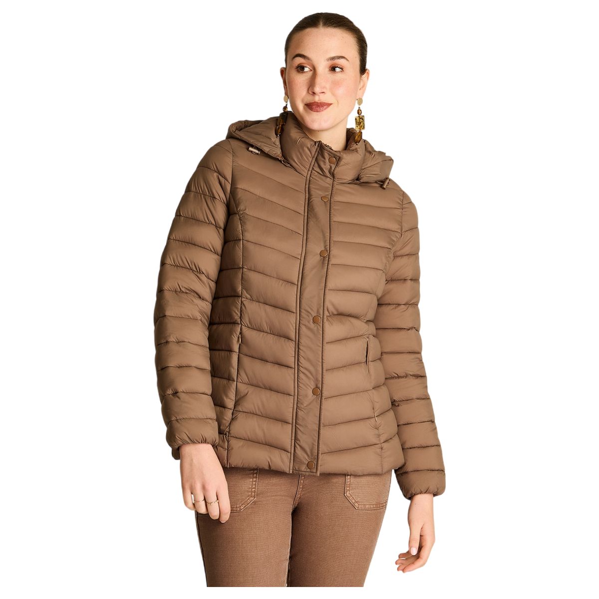 LORENZO DI PONTTI - Parka Corta con Gorro Desmontable Diseño Quilted