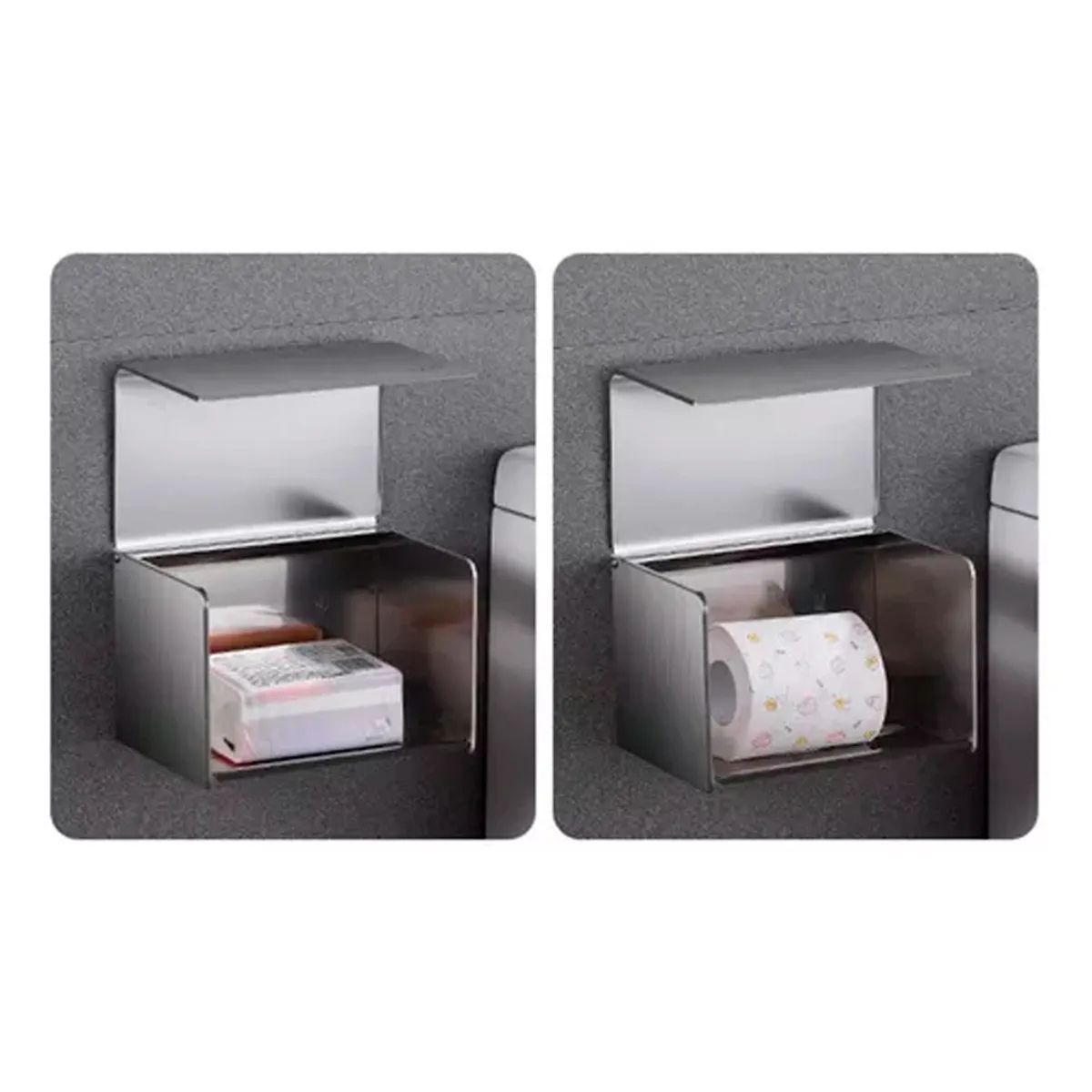 IRM - Porta Confort Papel Higienico con tapa Acero Inoxidable