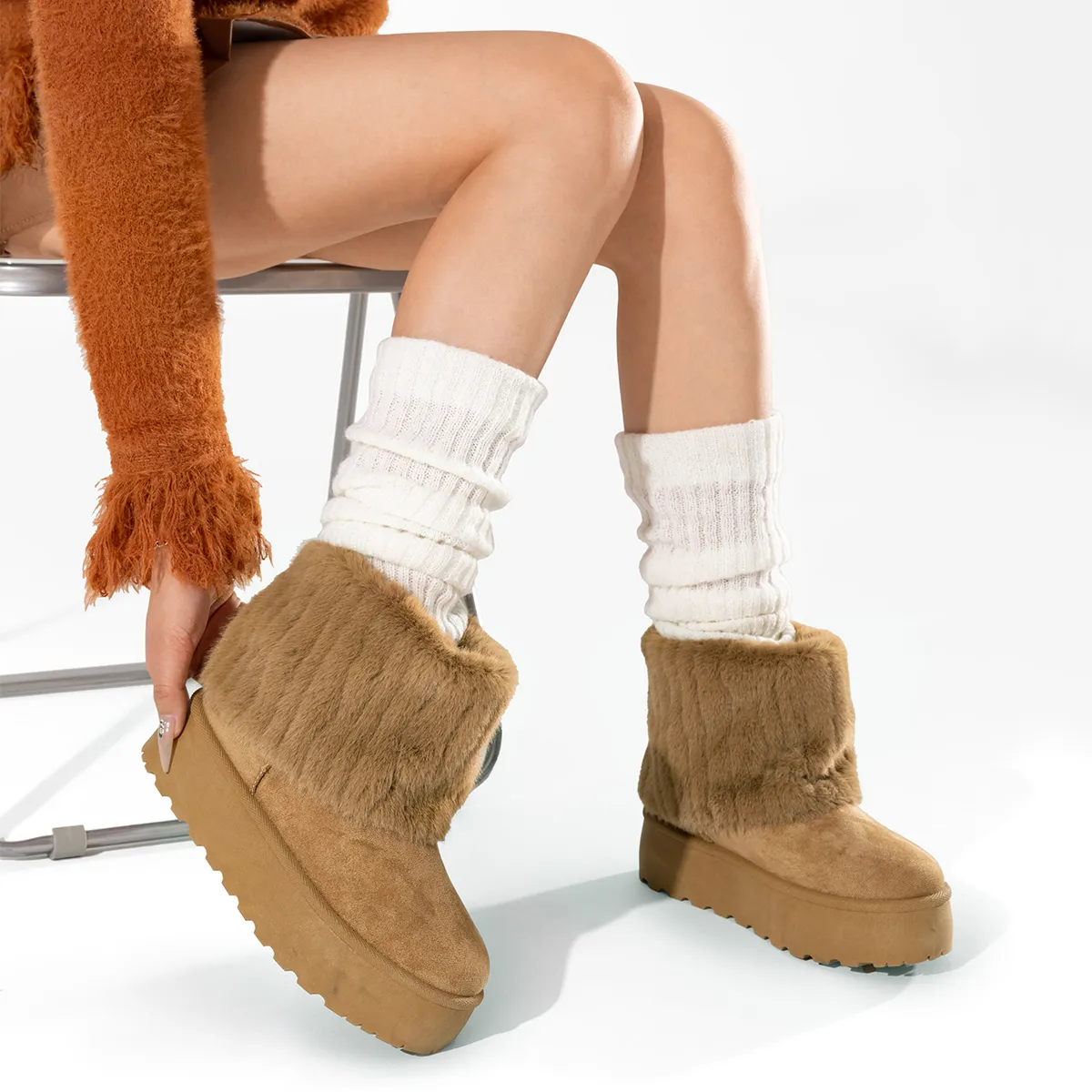 WEIDE - Botin Casual Mujer Vintage Moda Textil Con Felpa Weide SL23