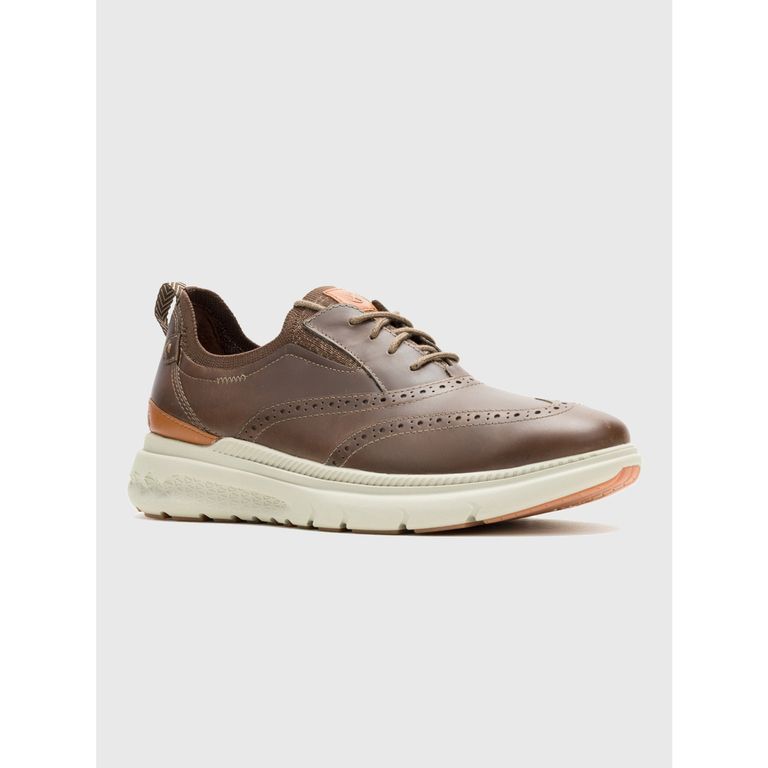 Zapato Cuero Hombre Excel Wingtip Café