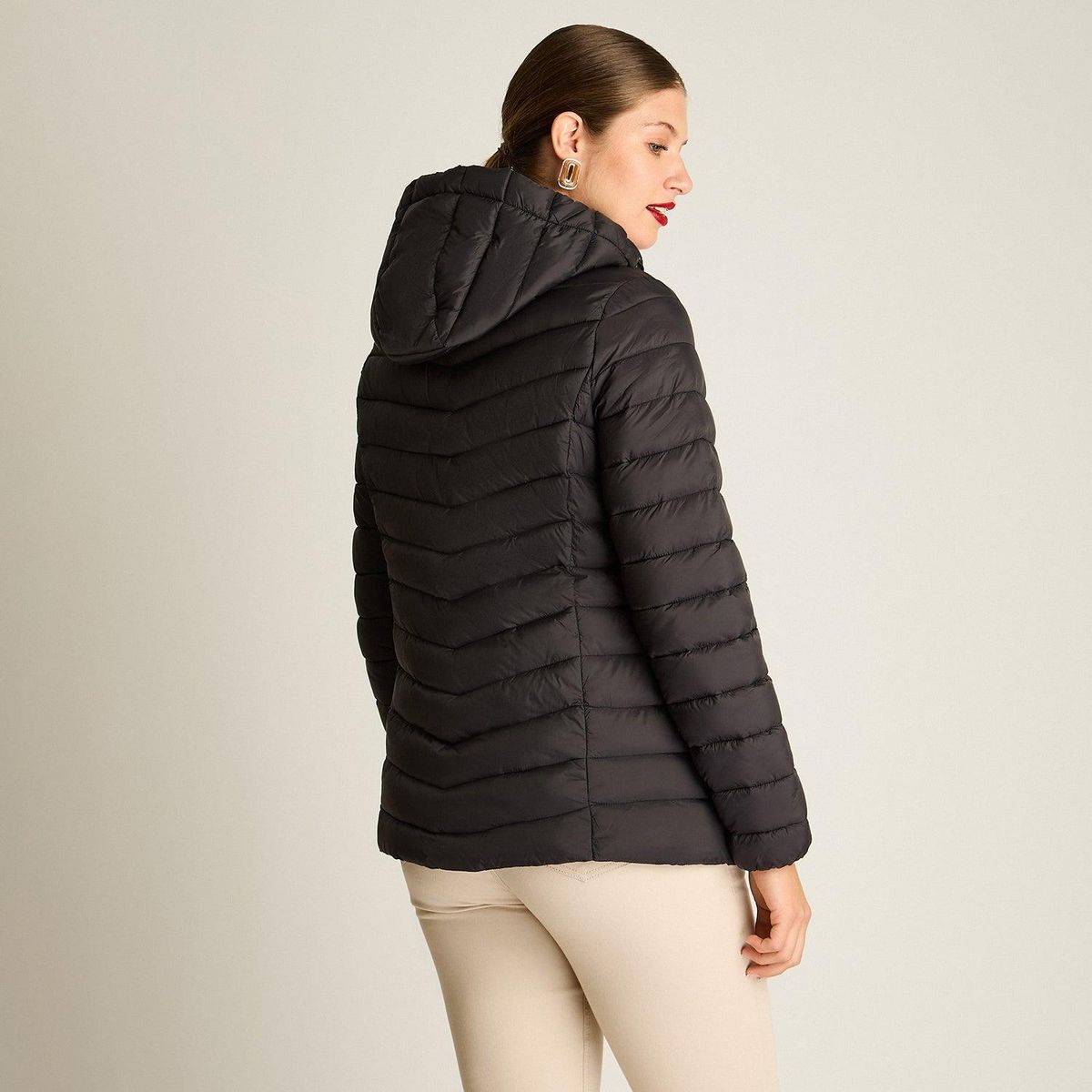 LORENZO DI PONTTI - Parka Corta con Gorro Desmontable Diseño Quilted