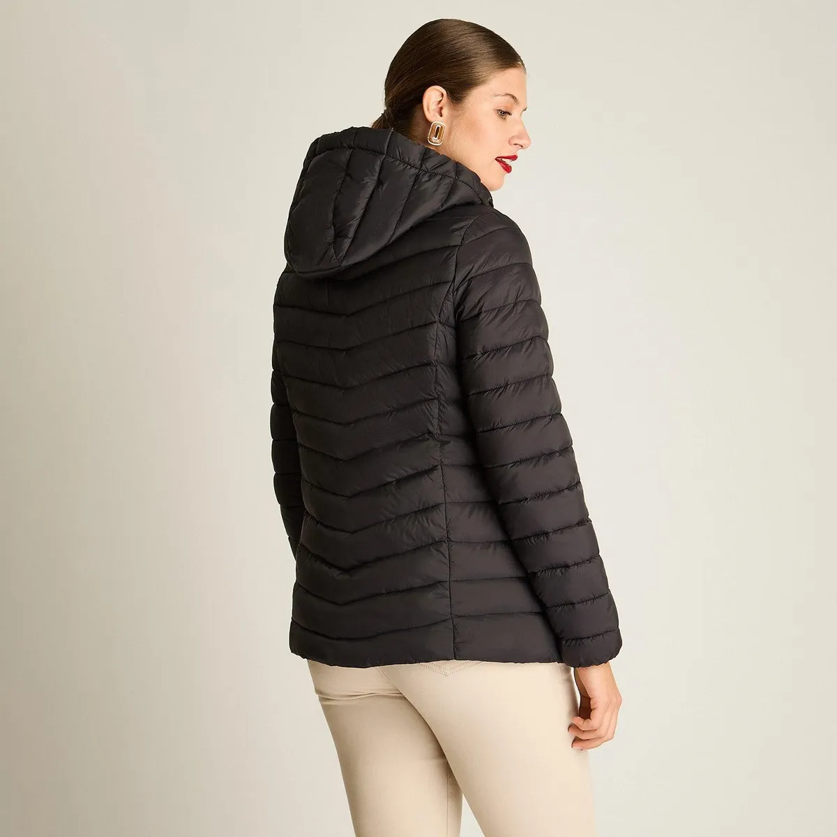 LORENZO DI PONTTI - Parka Corta con Gorro Desmontable Diseño Quilted