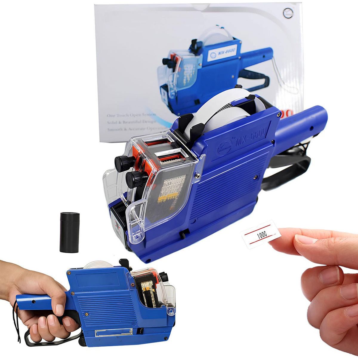 GENERICO - Pistola Etiquetadora Manual 10 Digitos Mx-6600 Codificadora Color Azul