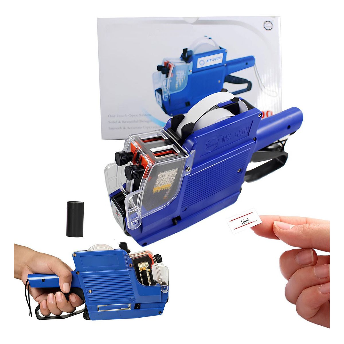 GENERICO - Pistola Etiquetadora Manual 10 Digitos Mx-6600 Codificadora Color Azul