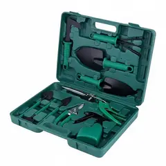 GENERICO - Kit Herramientas Jardinería Acero Rastrillo Tijera Podar