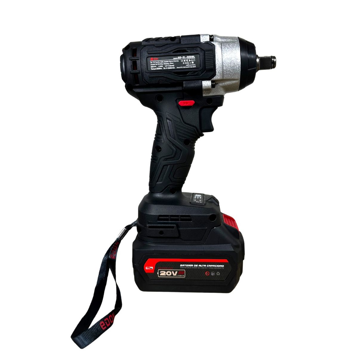 GENERICO - Llave de impacto inalámbrica Edon 1/2" + 2  baterías 4.0 AH + accesorios