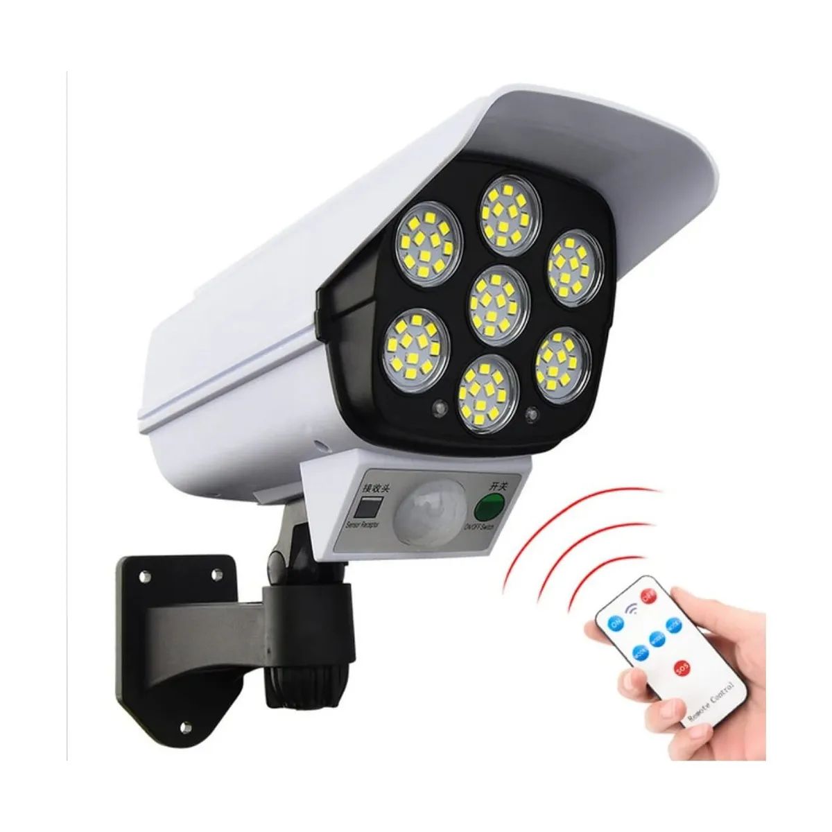 GENERICO - FOCO SOLAR TIPO CAMARA SENSOR DE MOVIMIENTO INTERIOR EXTERIOR 150W