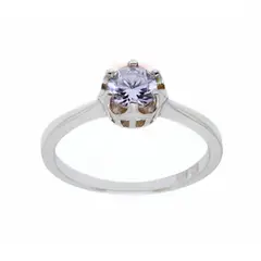 JOYAS LANDEROS - Anillo Solitario Corona Plata Italiana 925 con circon de 5mm