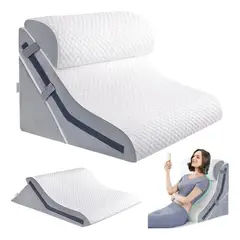 EVERSO - Almohada Cojin Antireflujo Tipo Cuña Respaldo Grande Adulto Blanco