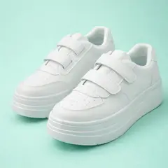 PEQUI - ZAPATILLAS BLANCAS CON VELCRO URBANAS MUJER