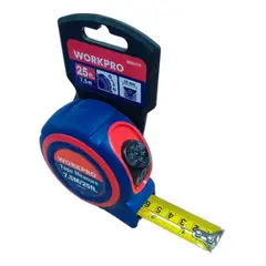 WORKPRO - HUINCHA MEDIR SIETE PUNTO CINCO METROS CUBIERTA GOMA