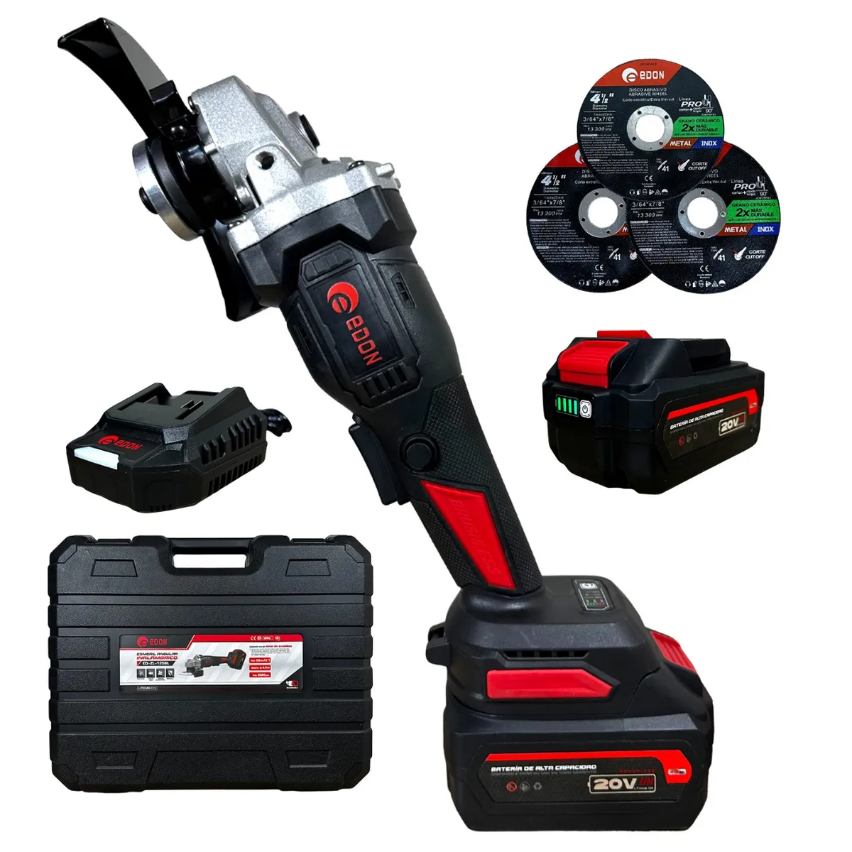GENERICO - Esmeril Edon 4 1/2" 20 V + Batería 4AH + Cargador