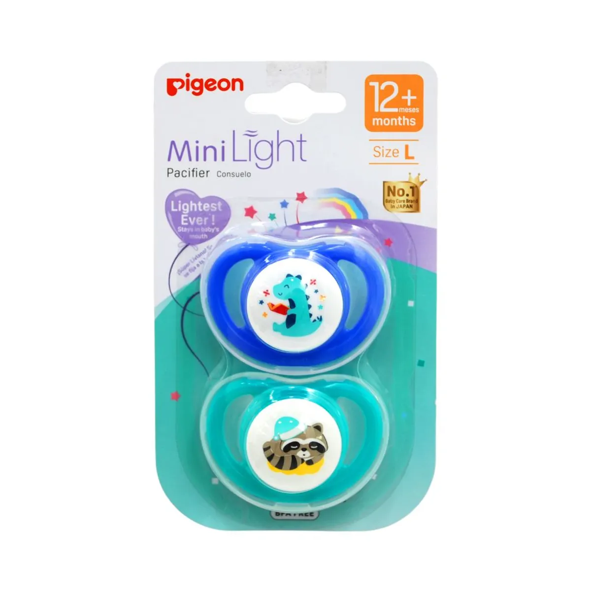 PIGEON - Chupete Odontológico Mini Light Talla L 2 Un Azul-Verde