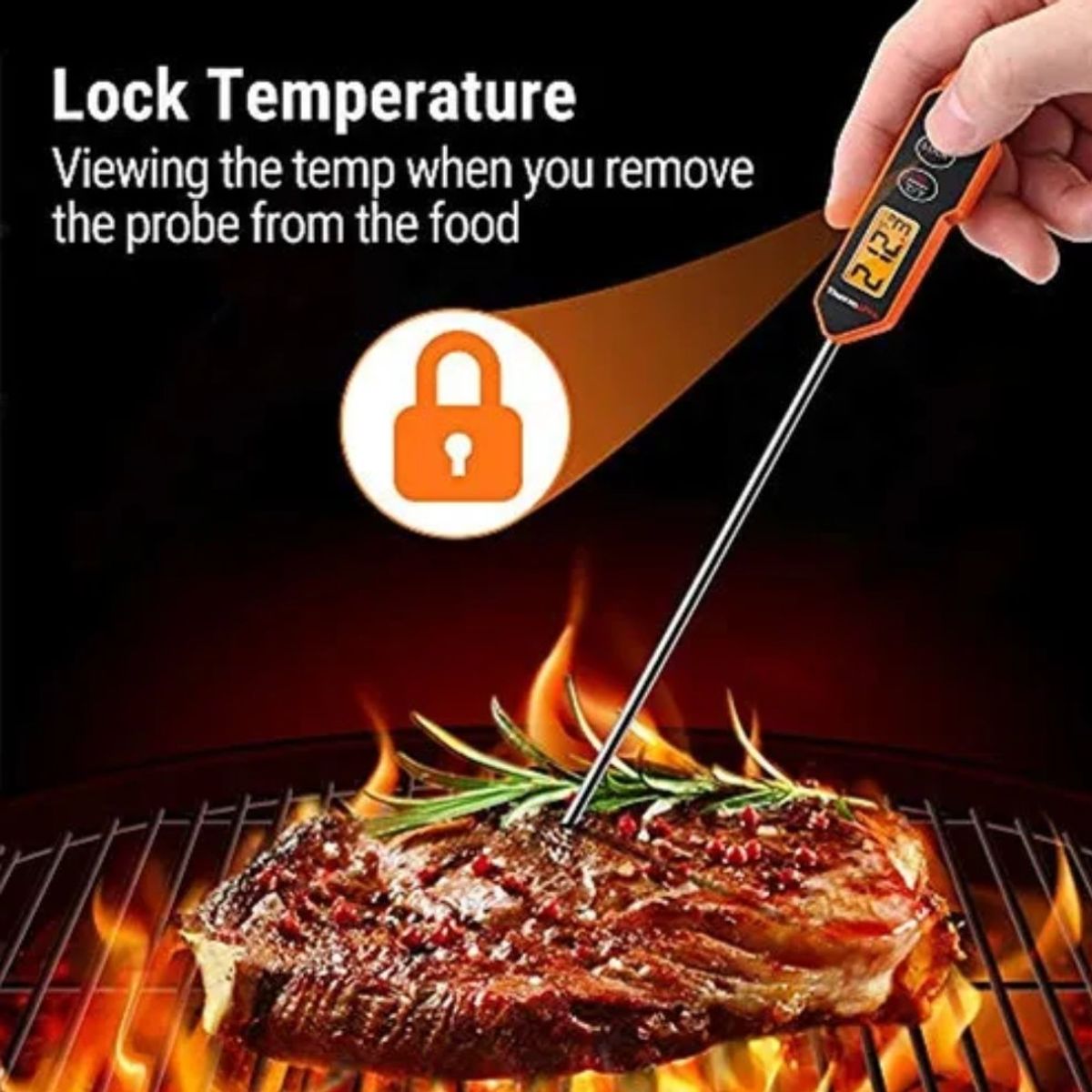 GENERICO - Termómetro Digital Carnes TP01H Sonda Pantalla Retroiluminada BELUG