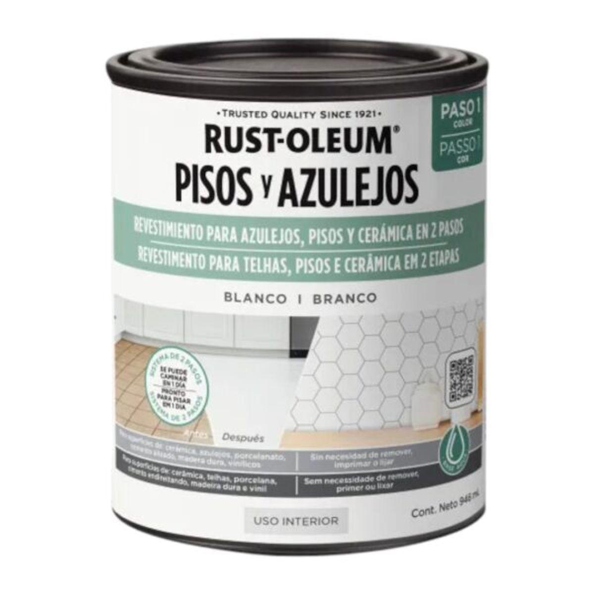 RUST OLEUM - Pintura Pisos y Azulejos Blanco 946ml