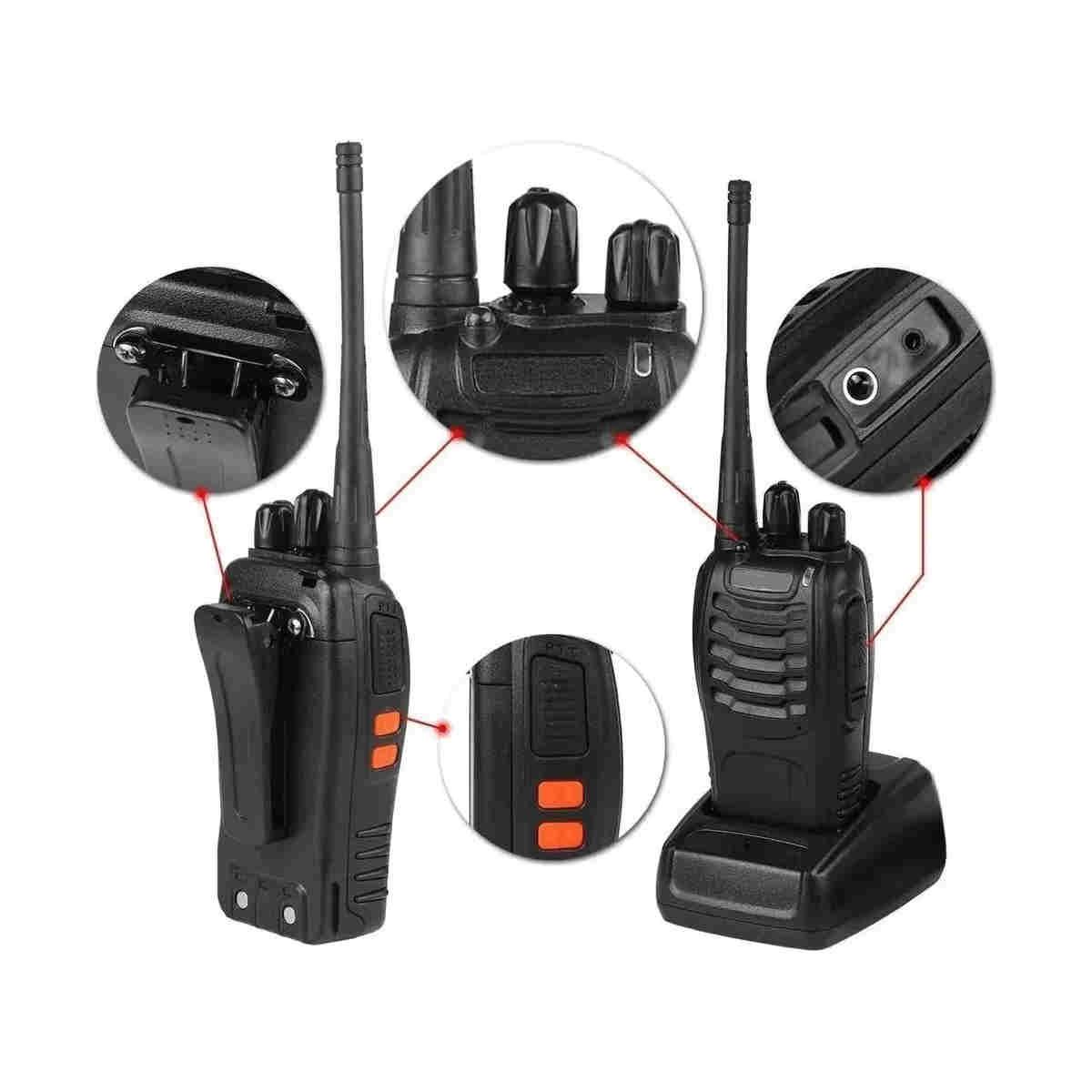 GENERICO - 4 Radio Transmisor Portátiles Walkie Talkie Bf-888s Baofeng Color Negro