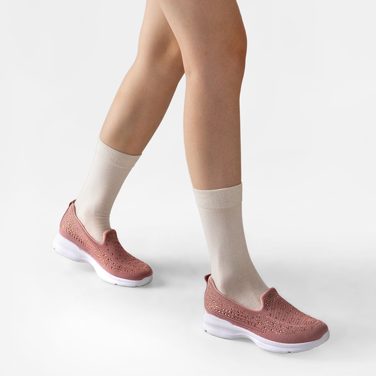 WEIDE - Zapatilla casual Mujer Slip On Con Pedrería Weide TFA203