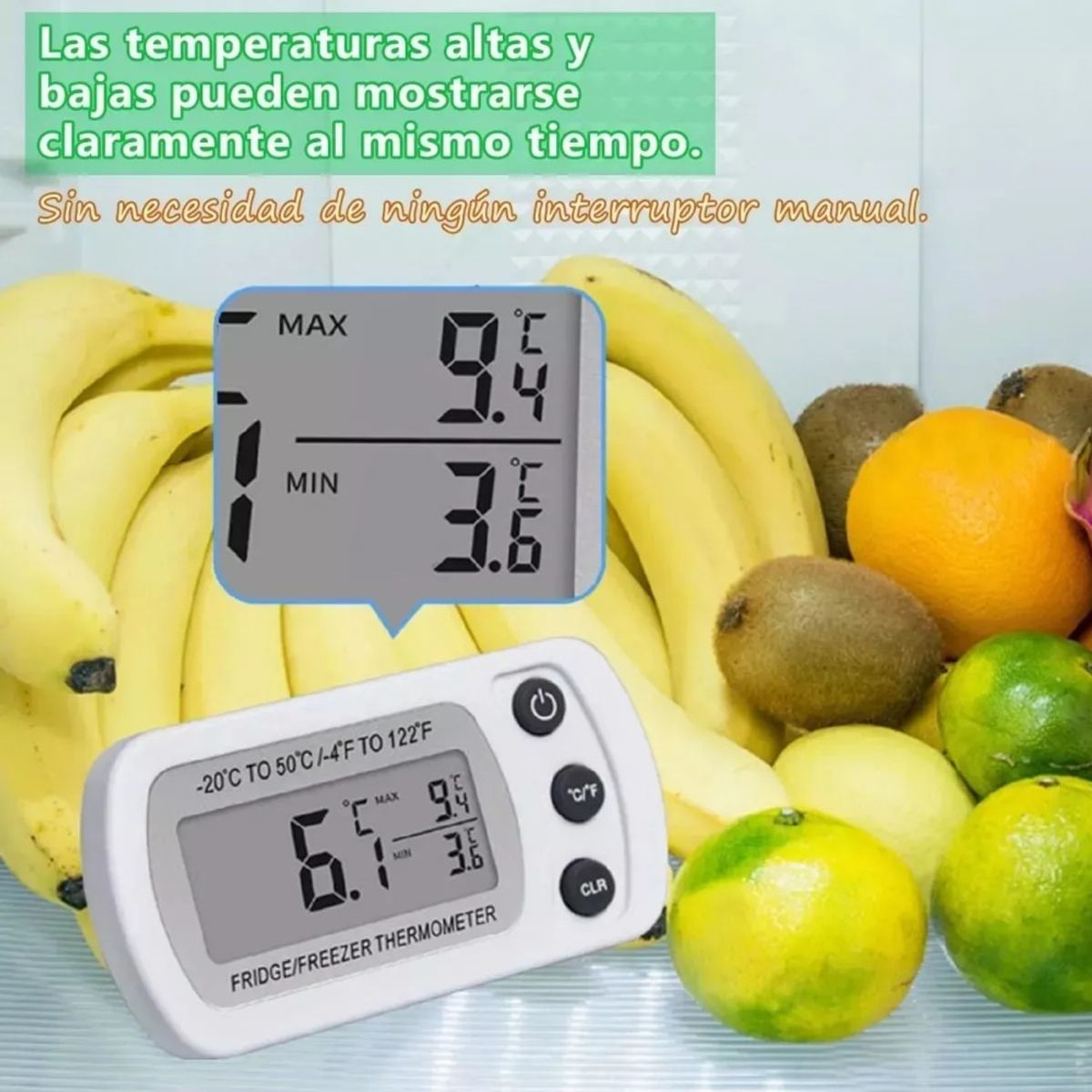 GENERICO - 2pcs Termómetro Para Heladera Digitales Para Cocina 2pcs Blanco BELUG