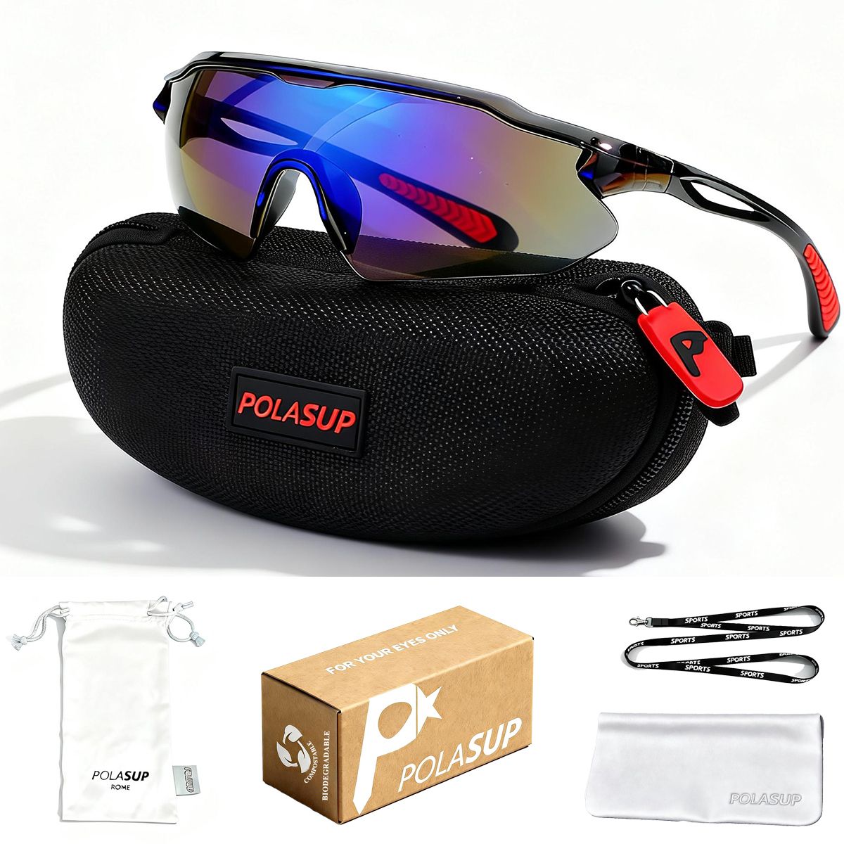 POLASUP - POLASUP gafas Lentes Sol Deportes bicicleta ciclismo UV400 Unisex mujer hombre vernao Protección UV