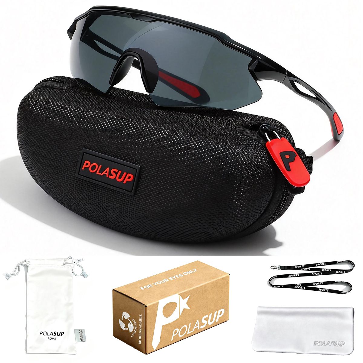 POLASUP - POLASUP gafas Lentes Sol Deportes bicicleta ciclismo UV400 Unisex mujer hombre vernao Protección UV