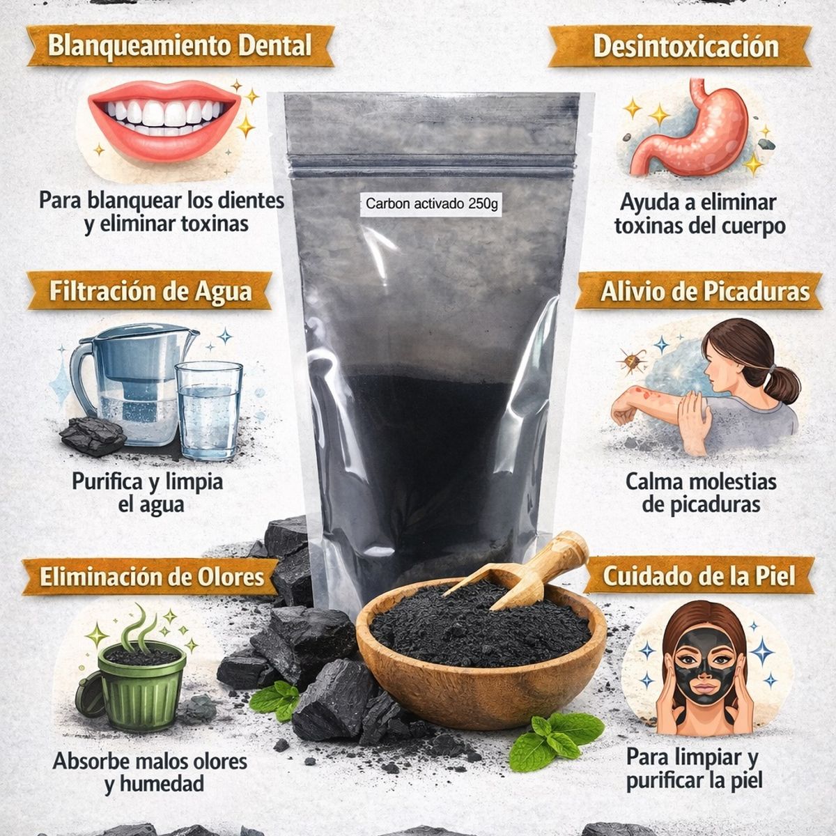 GENERICO - Carbon activado 250g Doypack