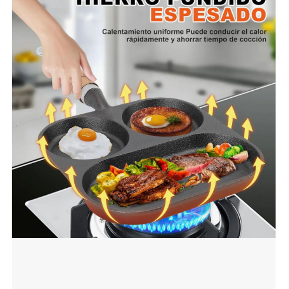 GENERICO - Set Sartenes De Hierro Fundido 5 Piezas