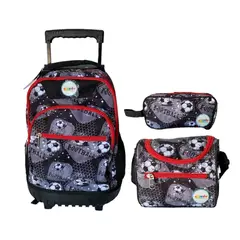 GENERICO - Mochila con ruedas tripack estuche lonchera mochila escolar
