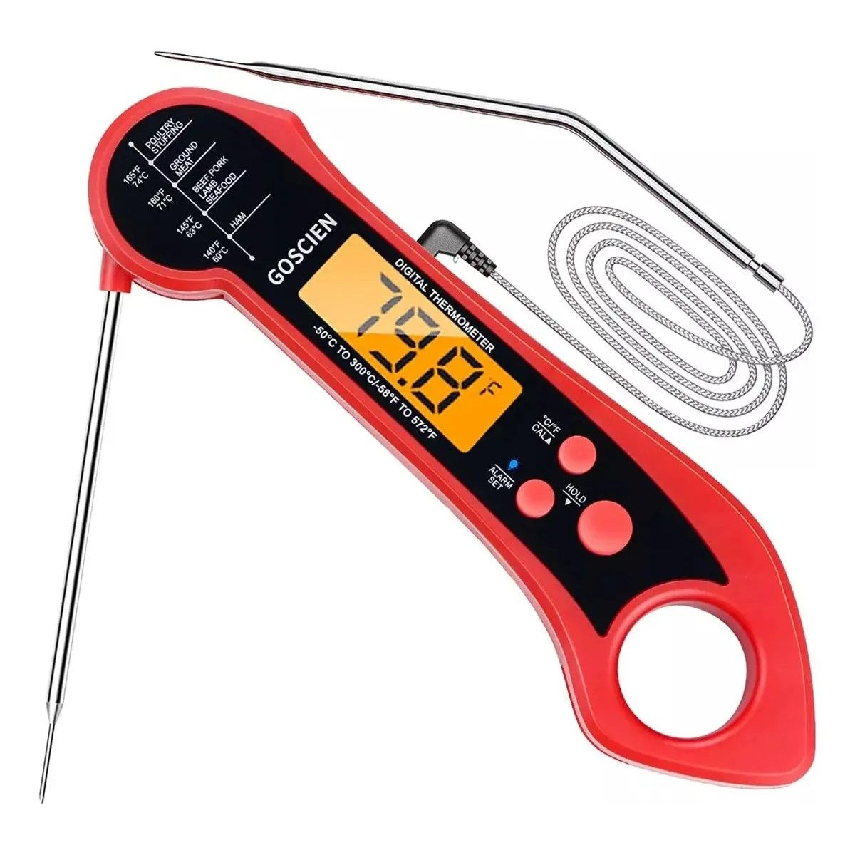 GENERICO - Termómetro Digital De Carne De Doble Sonda Con Alarma Rojo MÁS VENDIDO 12º en Termómetros 4.9 Calificación 4.9 de 5. 22 opiniones. (22)