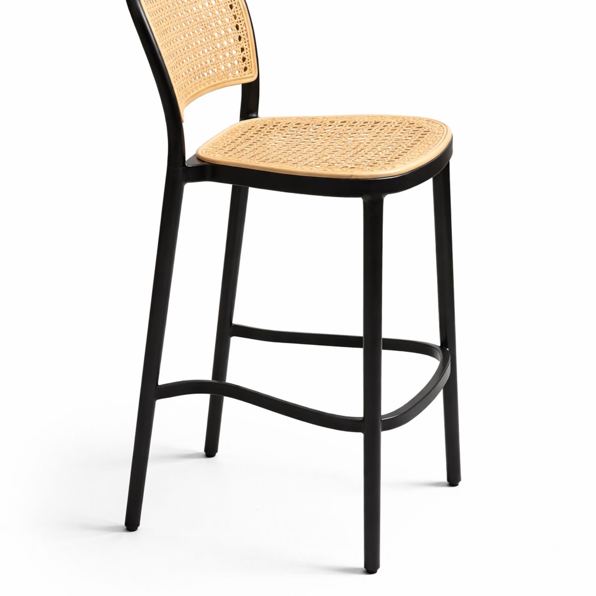 MOBOI - Pack 2 Taburetes Delta Piso De Bar O Terraza 66cm Negro