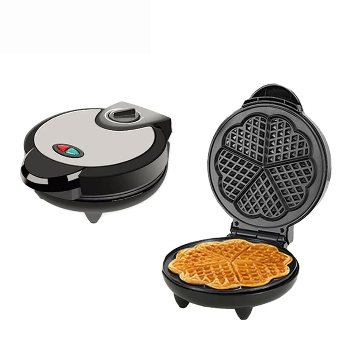 GENERICO - Máquina de waffles corazón sandwish teflon antiaherente 5 porciones