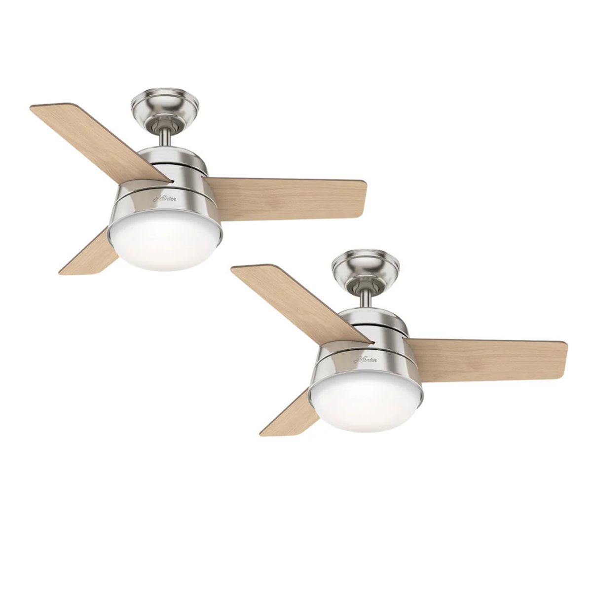 HUNTER - PACK X2 VENTILADOR DE TECHO HUNTER FINLEY NIQUEL 36"