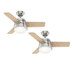 HUNTER - PACK X2 VENTILADOR DE TECHO FINLEY NIQUEL 36"