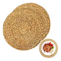 GENERICO - Set 2 Individual Circular Rustico Jacinto Cubiertos 35x35cm