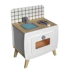 GAME POWER - Cocina De Madera Blanca + Accesorios 39x26x49cm Gamepower