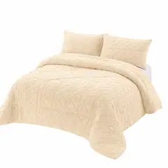 GENERICO - Cobertor de Invierno con Chiporro Trenzado 2 Plazas Beige