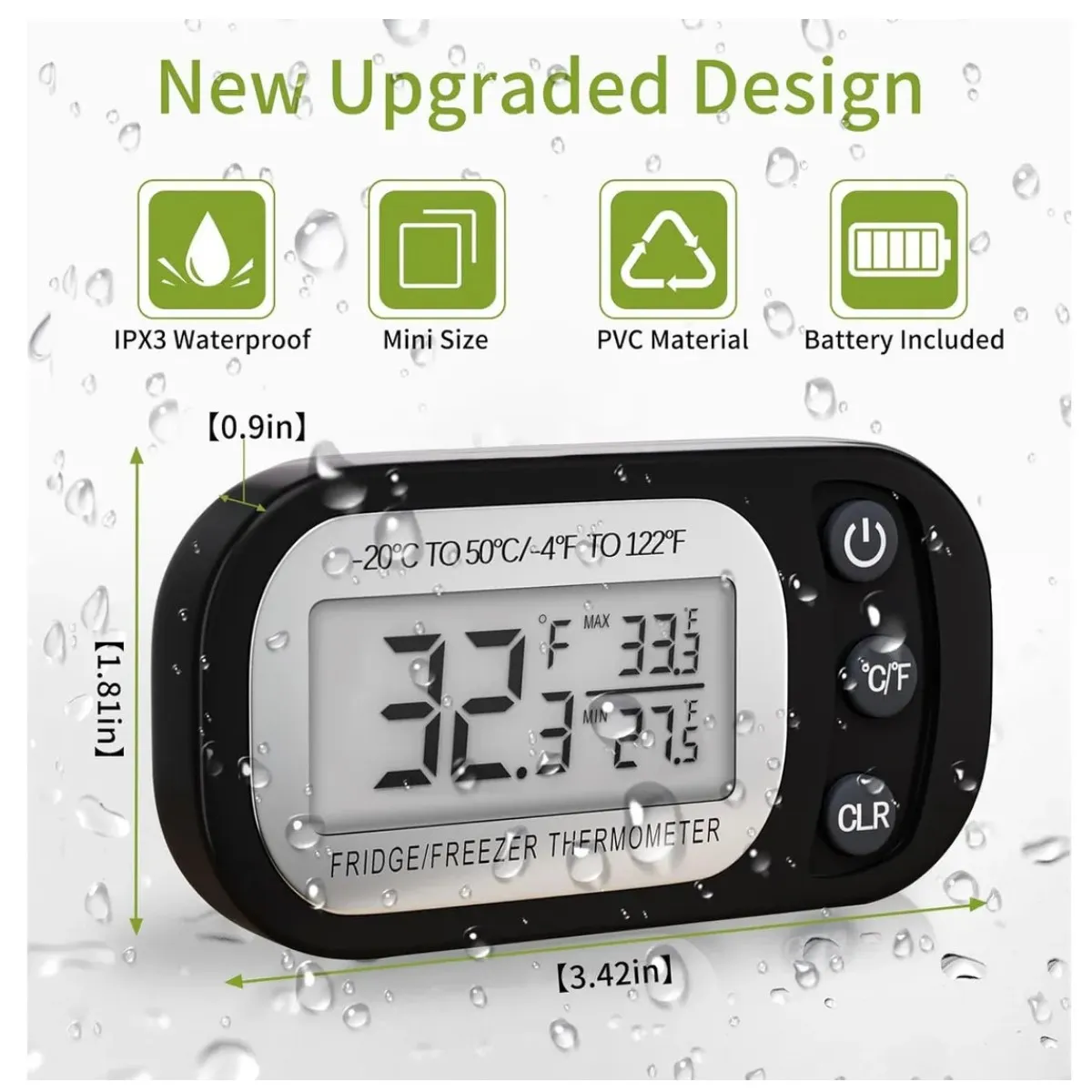 GENERICO - 2pcs Termómetro Para Heladera Digitales Para Cocina