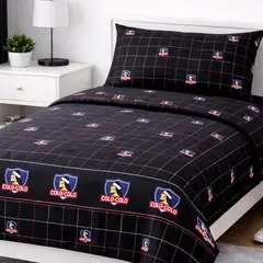 MASHINI - Juego Sábanas Colo Colo Escoses 1.5 Plazas Microfibra