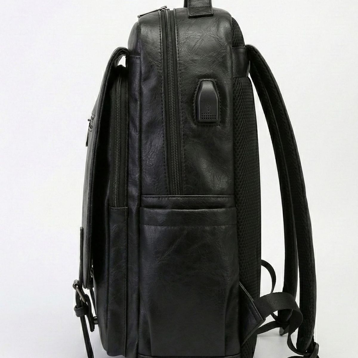 KIBOU - Mochila Urbana Unisex Ecocuero Vintage Puerto Usb Ares