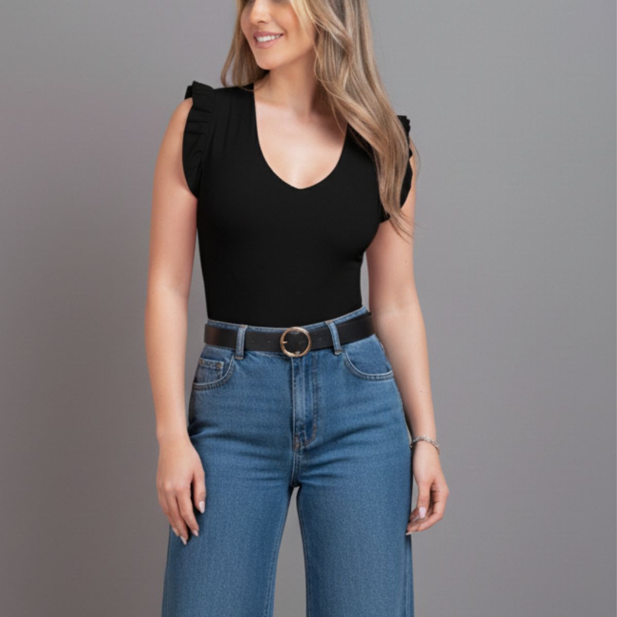 MABELLE - BODY ESCOTE V DOBLE TELA DELANTERA