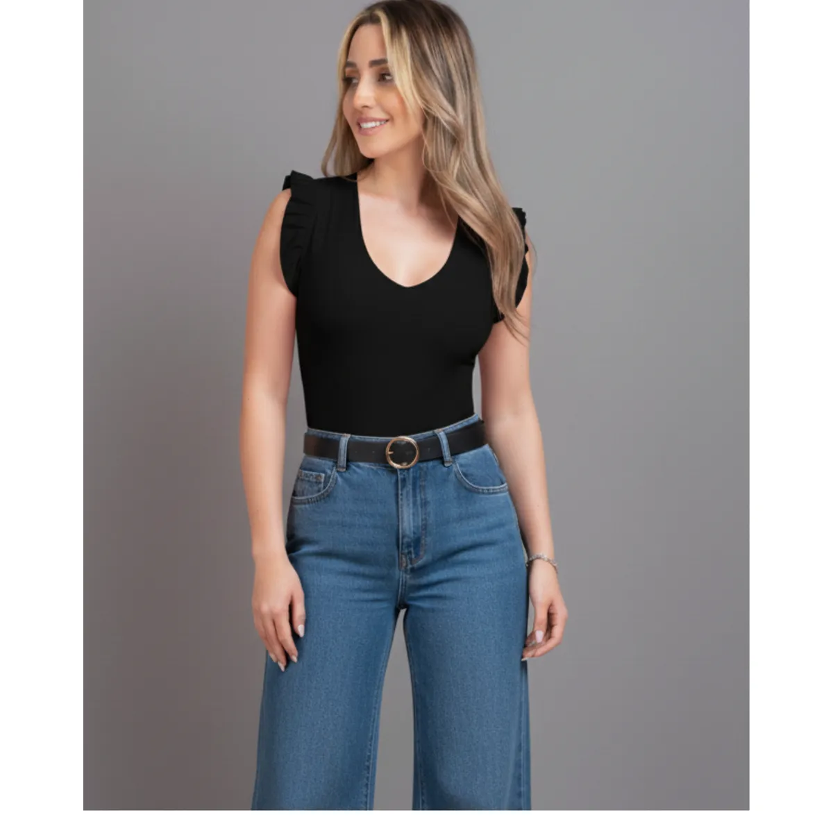 MABELLE - BODY ESCOTE V DOBLE TELA DELANTERA