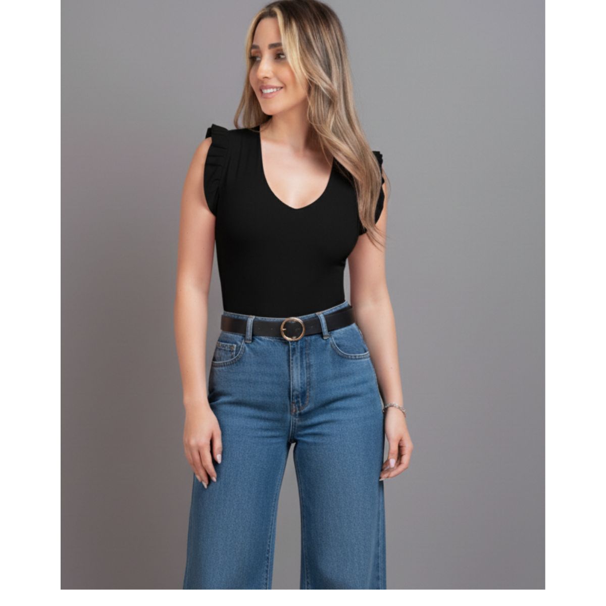 MABELLE - BODY ESCOTE V DOBLE TELA DELANTERA