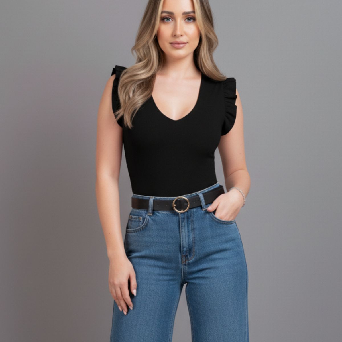 MABELLE - BODY ESCOTE V DOBLE TELA DELANTERA