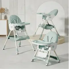 OASIS - Silla de Comer Plegable Portátil Bebe Niño Fold Con pedales AZUL
