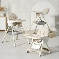 OASIS - Silla de Comer Plegable Portátil Bebe Niño Fold Con pedales AZUL