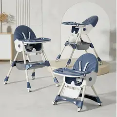 OASIS - Silla de Comer Plegable Portátil Bebe Niño Fold Con pedales AZUL