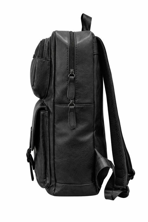 Bolso Mochila Ecocuero Unisex Berlin Negro TALLA UNICA