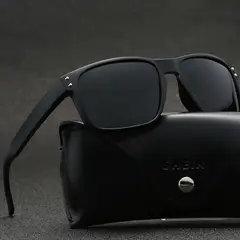 POLASUP - Lentes gafas de sol para uso diario Acabado de espejo negro con patillas con vetas de madera