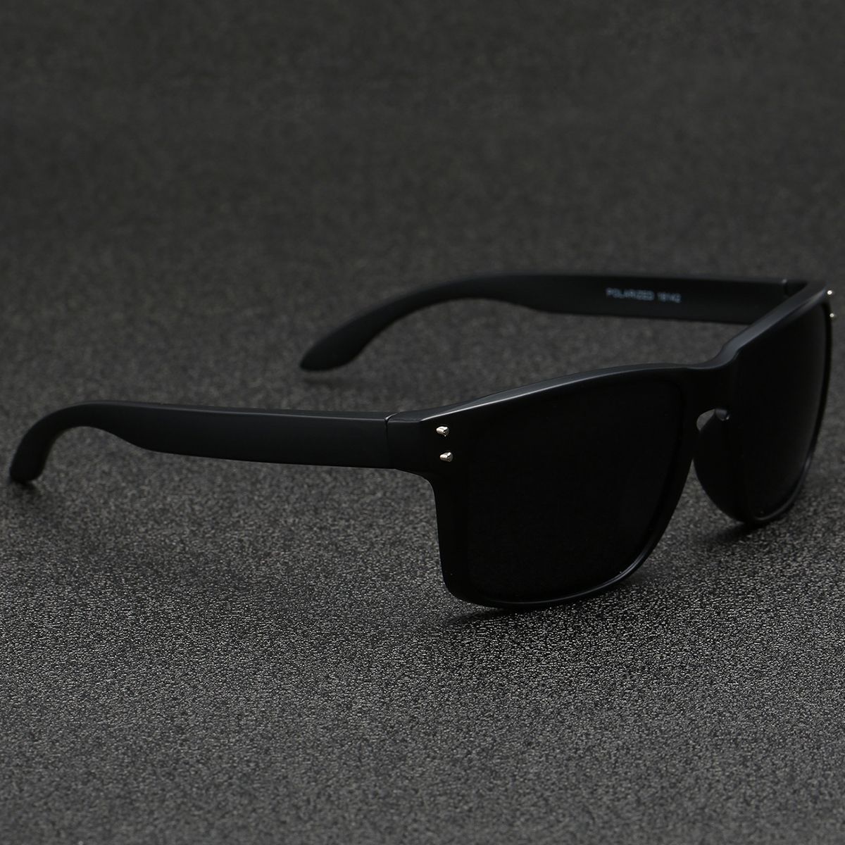 POLASUP - POLASUP lentes gafas de sol para uso diario Acabado de espejo negro con patillas con vetas de madera