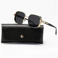 POLASUP - Lentes gafas de sol para uso diario Acabado de espejo negro con patillas con vetas de madera