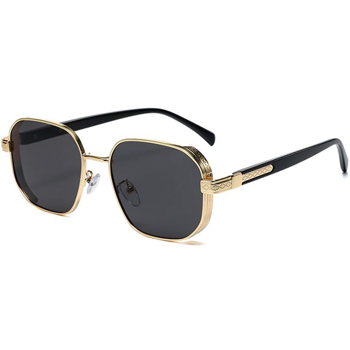 POLASUP - POLASUP lentes gafas de sol para uso diario Acabado de espejo negro con patillas con vetas de madera